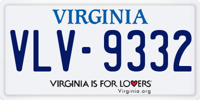 VA license plate VLV9332