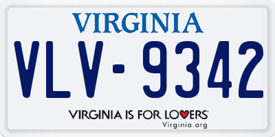 VA license plate VLV9342