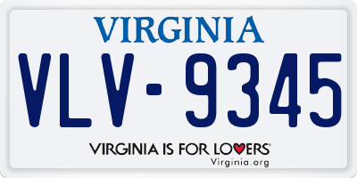 VA license plate VLV9345