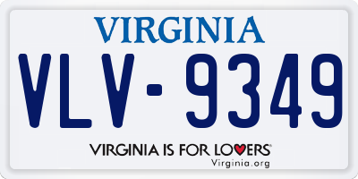 VA license plate VLV9349