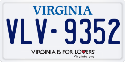 VA license plate VLV9352