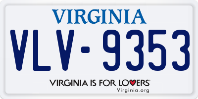 VA license plate VLV9353