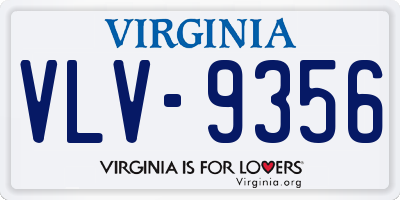 VA license plate VLV9356