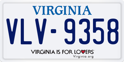 VA license plate VLV9358