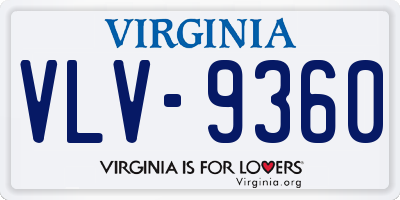 VA license plate VLV9360