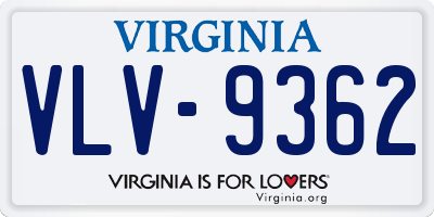 VA license plate VLV9362