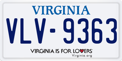 VA license plate VLV9363