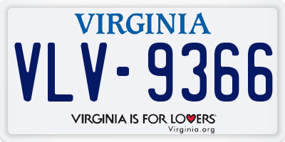 VA license plate VLV9366