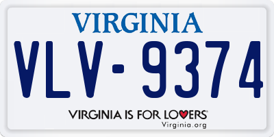 VA license plate VLV9374