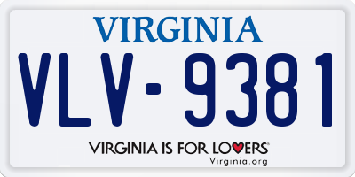 VA license plate VLV9381