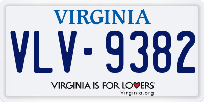 VA license plate VLV9382