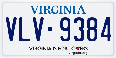 VA license plate VLV9384