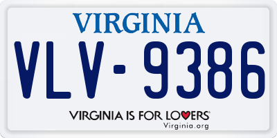 VA license plate VLV9386