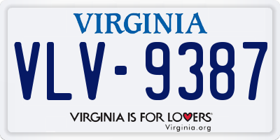 VA license plate VLV9387