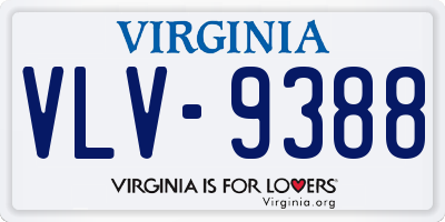 VA license plate VLV9388