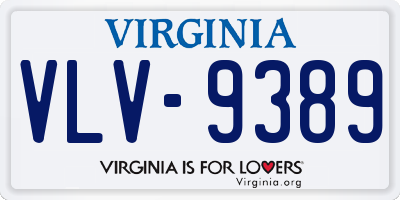 VA license plate VLV9389