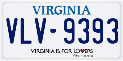 VA license plate VLV9393