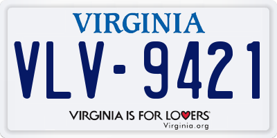 VA license plate VLV9421