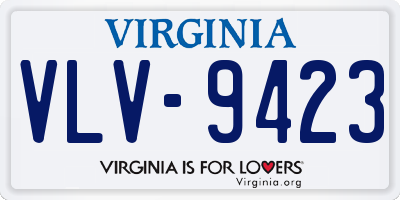 VA license plate VLV9423