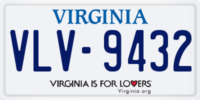 VA license plate VLV9432