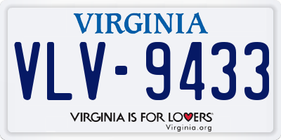 VA license plate VLV9433