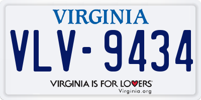 VA license plate VLV9434