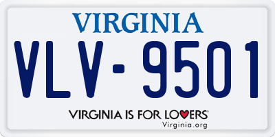 VA license plate VLV9501