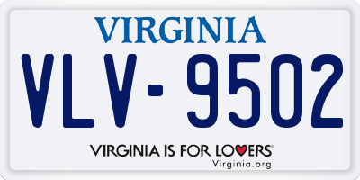 VA license plate VLV9502