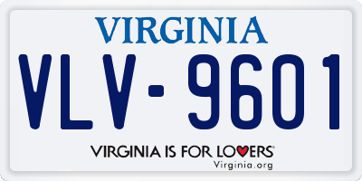 VA license plate VLV9601
