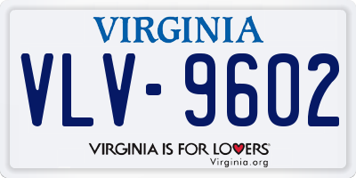 VA license plate VLV9602