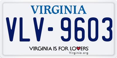 VA license plate VLV9603