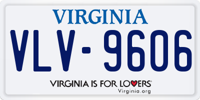 VA license plate VLV9606