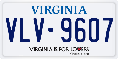 VA license plate VLV9607