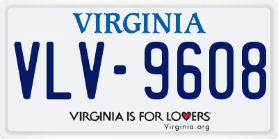 VA license plate VLV9608