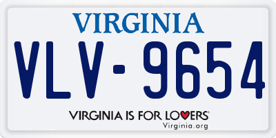 VA license plate VLV9654