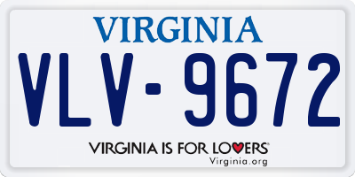 VA license plate VLV9672