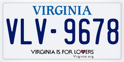 VA license plate VLV9678