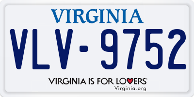 VA license plate VLV9752