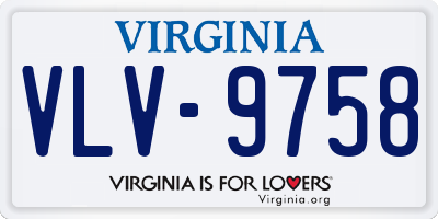 VA license plate VLV9758