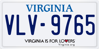 VA license plate VLV9765