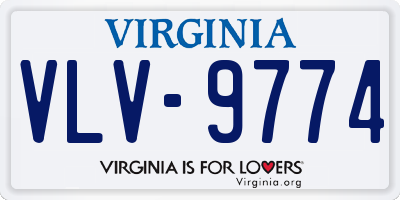 VA license plate VLV9774