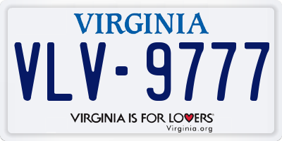 VA license plate VLV9777