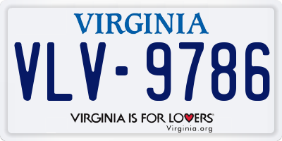 VA license plate VLV9786