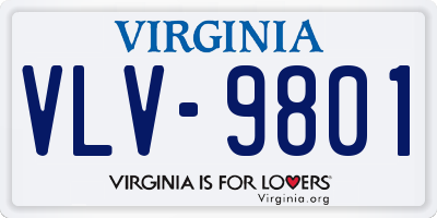 VA license plate VLV9801