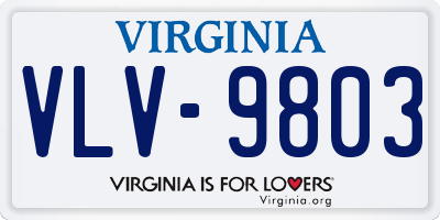 VA license plate VLV9803