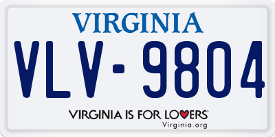 VA license plate VLV9804