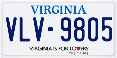 VA license plate VLV9805