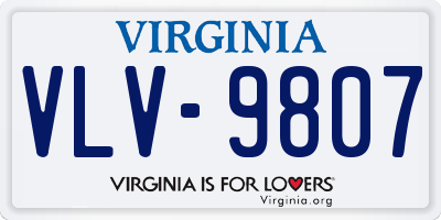 VA license plate VLV9807