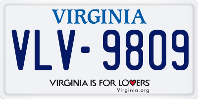 VA license plate VLV9809