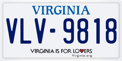 VA license plate VLV9818